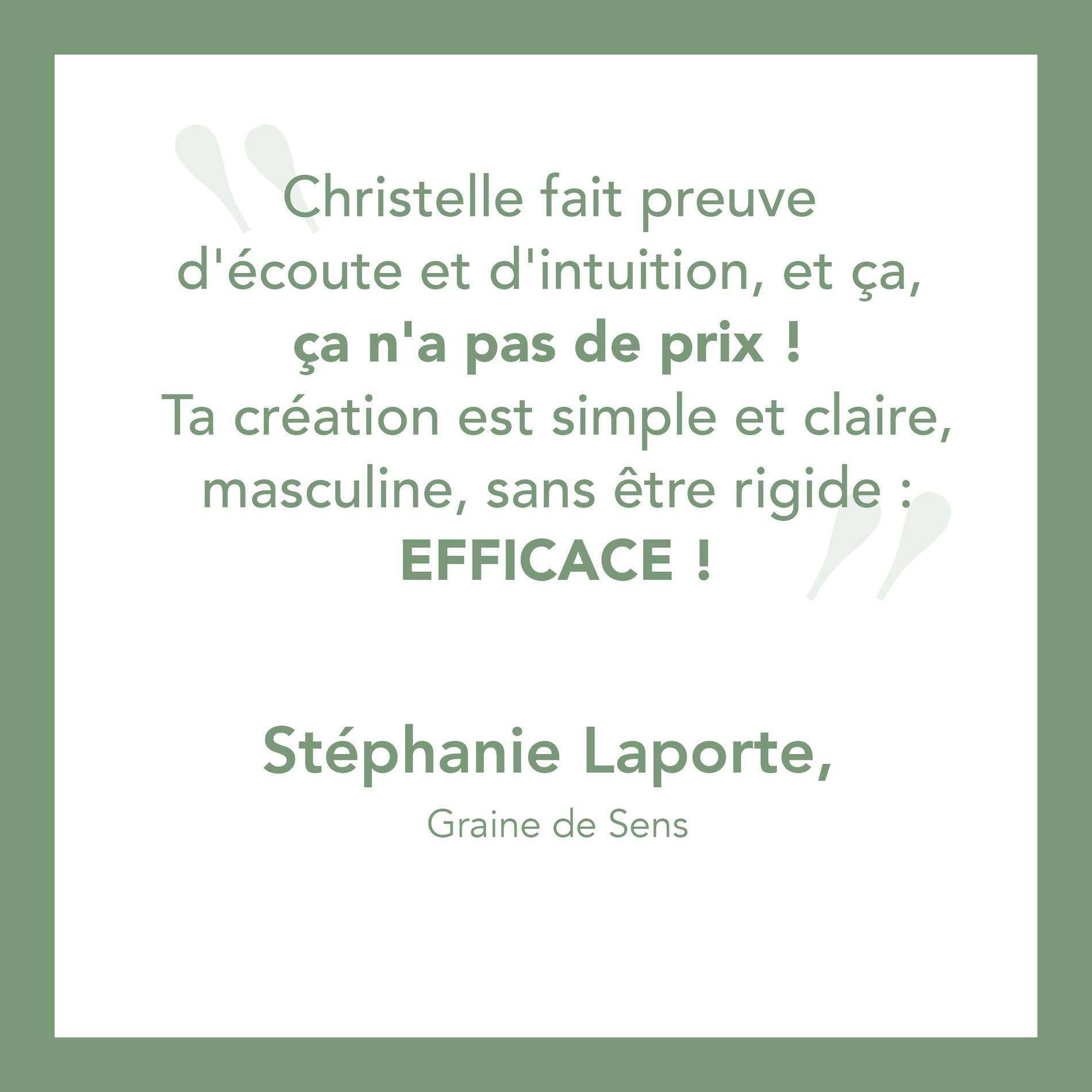 GraphiCRi - Christelle Perera - recommandation de Stéphanie Laporte Graine de Sens