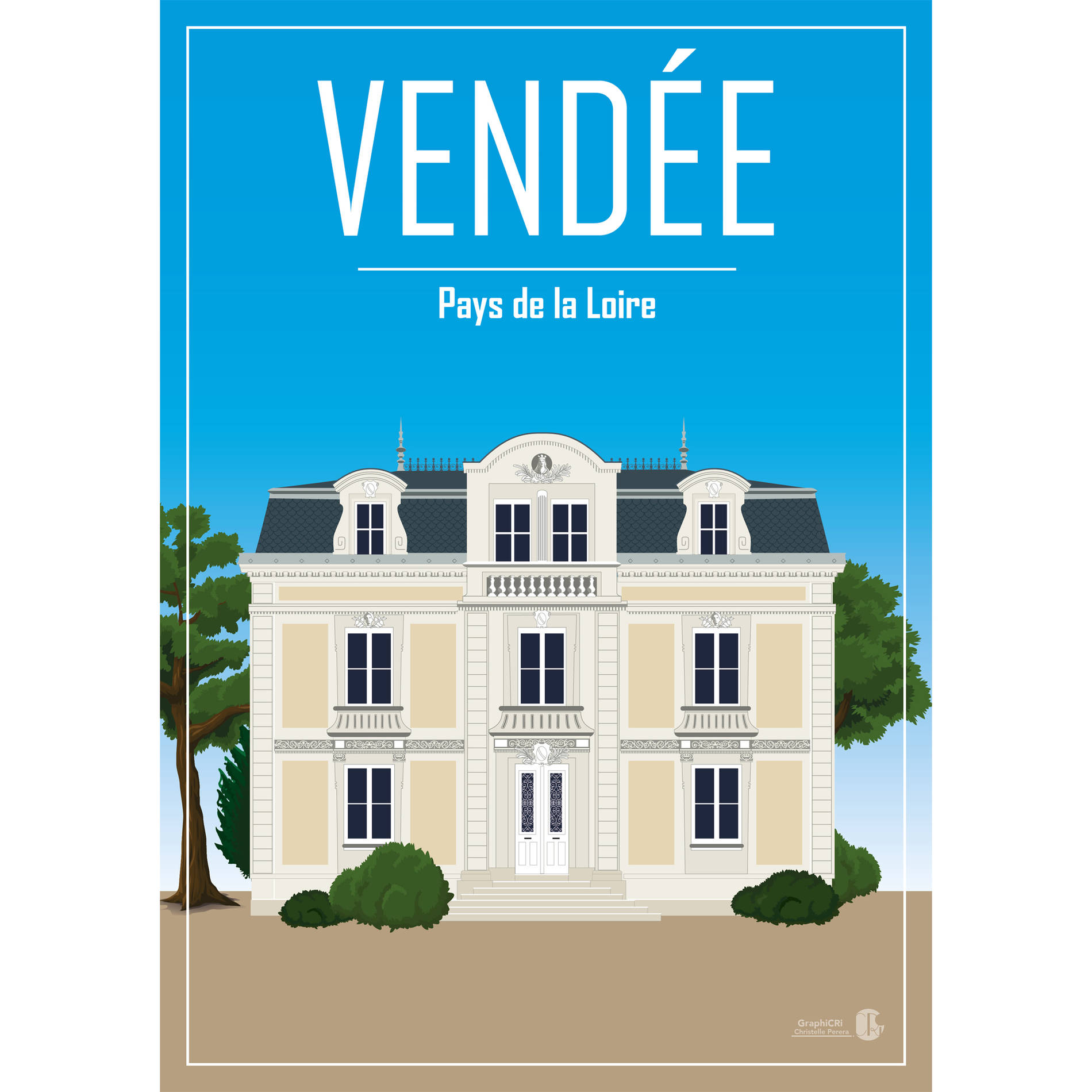 Graphic CRi - illustration maison Vendée illustrator Flat design