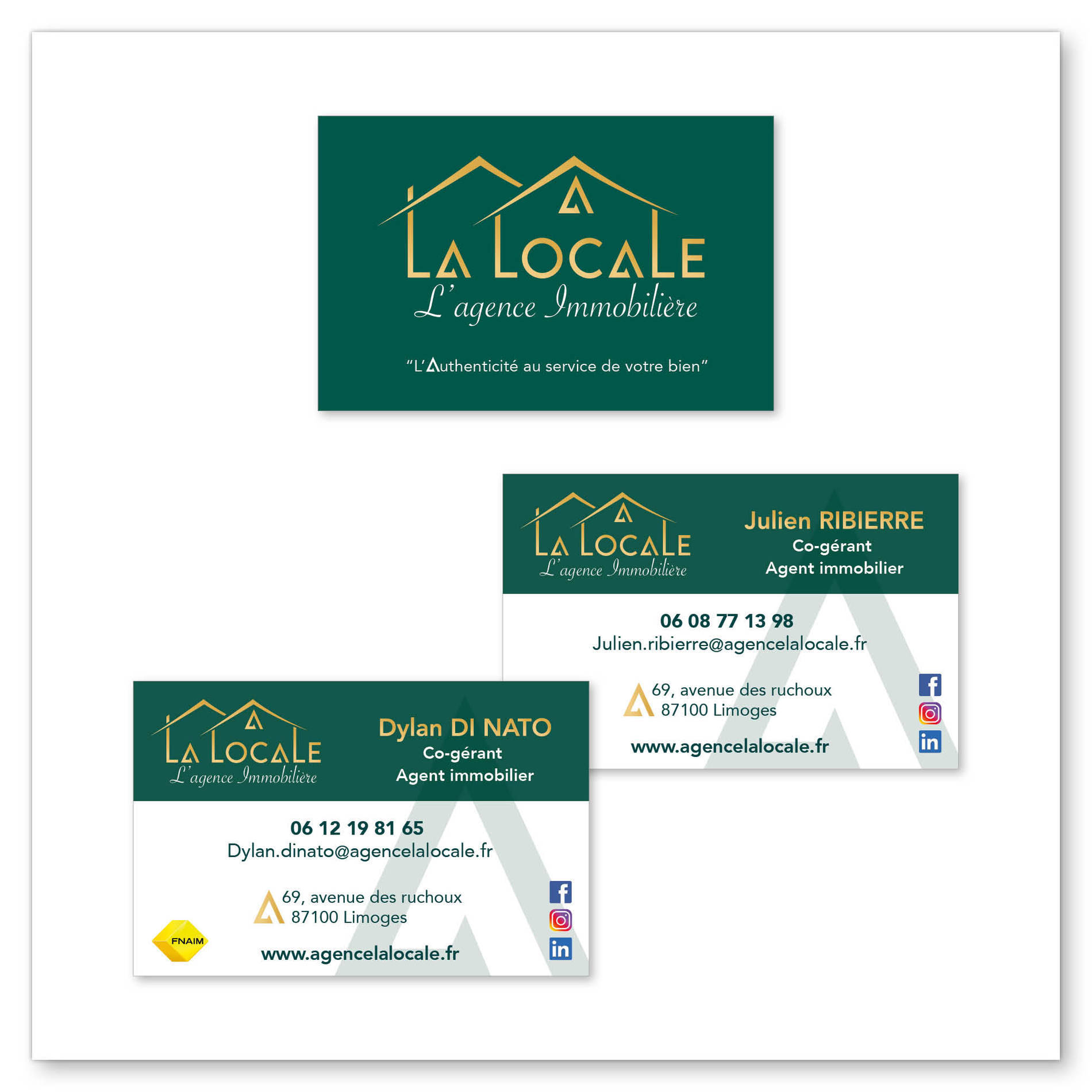 Christelle Perere GraphiCRi identité visuelle logo La Locale agence immobilière Limoges ruchoux carte de visite